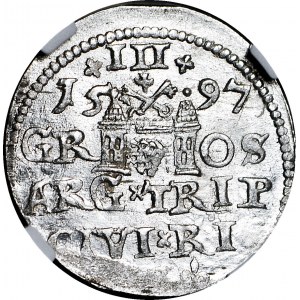 Zygmunt III Waza, Trojak 1597, Ryga, menniczy