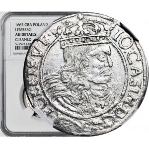 Jan II Kazimierz, Szóstak 1662 Lwów, GBA, piękny