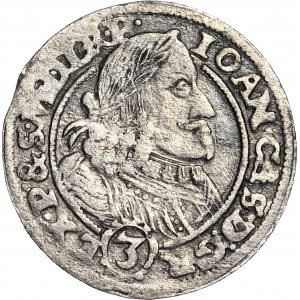 RRR-, John II Casimir, 3 krajcary 1658, Opole, wide bust, very rare