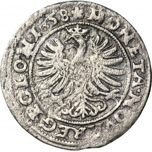 RRR-, Johannes II. Kasimir, 3 krajcary 1658, Opole, breite Büste, sehr selten