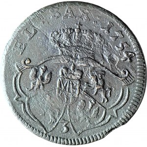 RRR-, August III Saxon, Penny 1754 - letter 3, Dresden?