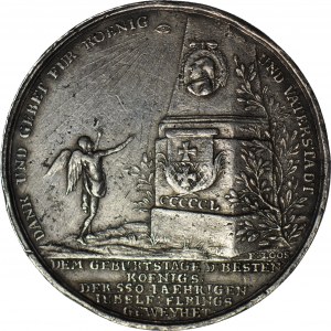 RR-, Medaille, Elbląg 1787, 550 Jahre der Stadt Elbląg, Geburtstag des Königs von Preußen, SILBER