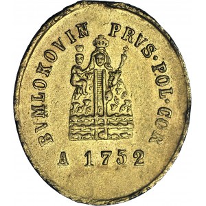 RR-, Königsberg, oval medal 1752, coronation of the statue of the Virgin Mary