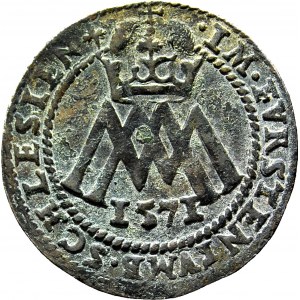 RR-, Schlesien, Maximilian II, Fenig 1571, sehr selten