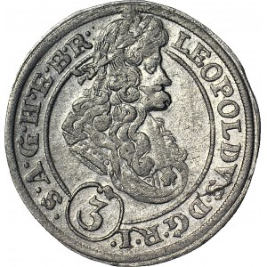 RRR-, Silesia, Leopold I, 3 krajcars 1676 CB, Brzeg, extremely rare vintage