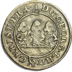 RRR-, Silesia, Three Brothers, 1 krajcar 1655, Brzeg, very rare!