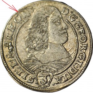 RRR, Schlesien, Georg III. von Brest, 3 krajcars 1660, Brzeg, Fehler in der Legende, UNBEMERKT