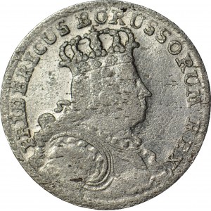 RR-, Friedrich II., Preußische Nachahmung des Leipziger Sechspfennigs von August III. 1755 B Wrocław