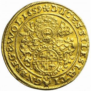 RR-, Silesia, Ducat 1659, Three Brothers, Brzeg, Hybrid 1658/1659