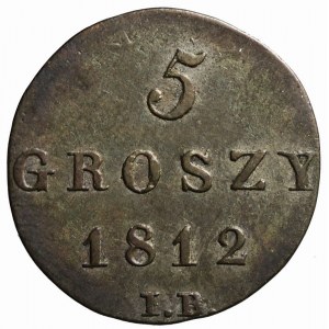 Duchy of Warsaw, Frederick Augustus, 5 pennies 1812 IB