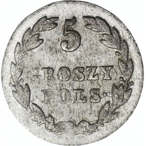 Królestwo Polskie, 5 groszy 1827, małe napisy