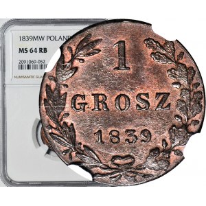 Królestwo Polskie, 1 grosz 1839 MW, menniczy