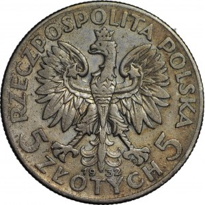 5 Zloty 1932, Kopf, ZE ZNAKIEM, Warschau