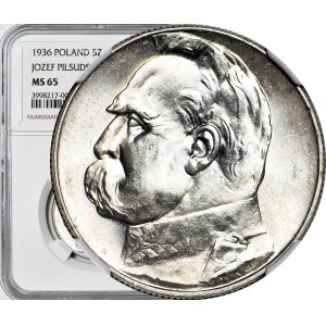 5 gold 1936, Pilsudski, EXCELLENT
