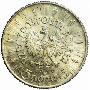 5 gold 1936, Pilsudski