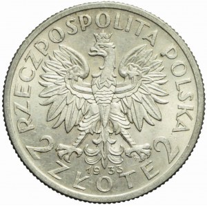2 zloty 1933, Head, Warsaw
