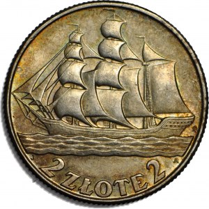 2 Gold 1936, Segelschiff, postfrisch