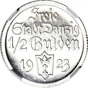 R-, WMG, 1/2 Gulden 1923, LUSTLER STEMPEL
