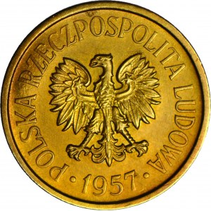 RR-, 20 Pfennige 1957, PROBE der seltensten 20-Pfennig-Münze, Messing, Prägung 100 Stück, Rarität, c.a..