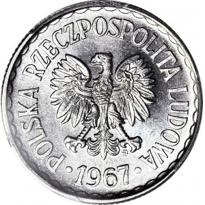 1 Zloty 1967, seltener Jahrgang, postfrisch