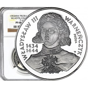 200.000 złotych 1992, Władysław Warneńczyk popiersie, PRÓBA, nikiel