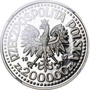 200.000 złotych 1992, Władysław Warneńczyk popiersie, PRÓBA, nikiel