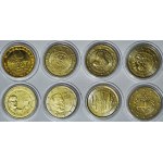 Various countries, 2 Euros, set of 15 pieces, gilded