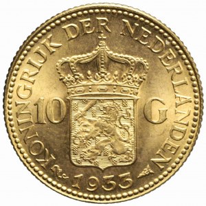 Königreich der Niederlande, Wilhelmina, 10 Gulden 1933