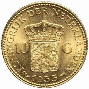 Królestwo Niderlandów, Wilhelmina, 10 guldenów 1933