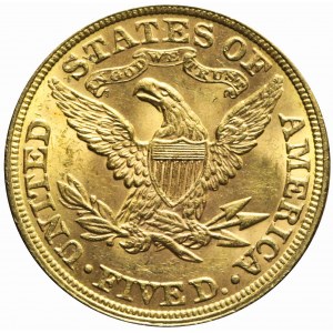 USA, $5 1895, Liberty Head, Philadelphia