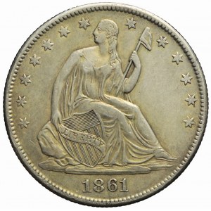USA, 1/2 dolara Liberty Seated, 1861 O, Nowy Orlean