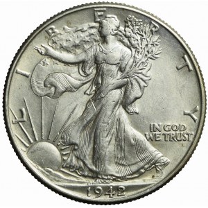 USA, 1/2 dollar, Liberty walking,1942, Philadelphia