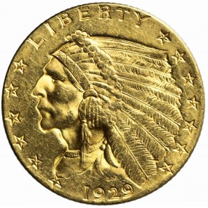 USA, 2 1/2 dolara 1929, Indianin, Filadelfia