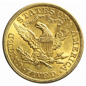 USA, 5 dolarów 1901 S, Liberty Head, San Francisco