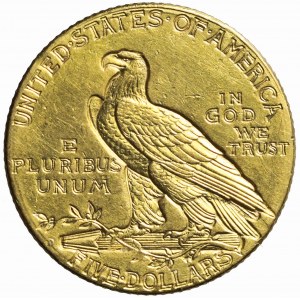 USA, $5 1909 D, Indianer, Denver
