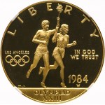 USA, 10 dolarów 1984 W, Olimpiada Los Angeles, West Point, piękne