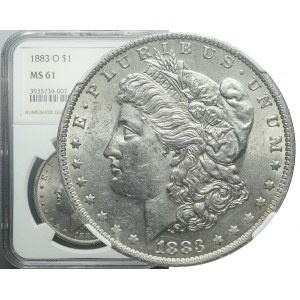 USA, 1 dolar 1883 O, Nowy Orlean, typ Morgan, piękny