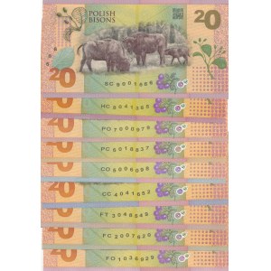 PWPW - Power of the Substrate, 9 varieties of the Polish Bison banknote.