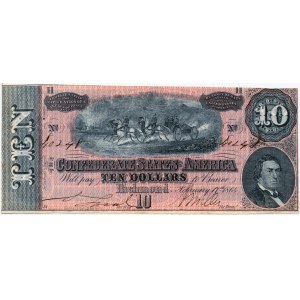 USA, Confederate States of America, 10 dolarów, 17.02.1864, Richmond, Virginia