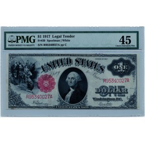 USA, $1 1917, Legal Tender, Washington, R series