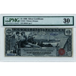 R-, USA, $1 1896, Silber Zertifikat, selten