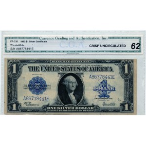 USA, $1 1923, Silver Certificate, Washington, Series A