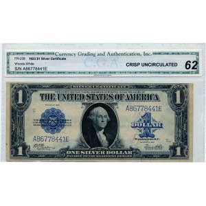 USA, $1 1923, Silberzertifikat, Washington, Serie A