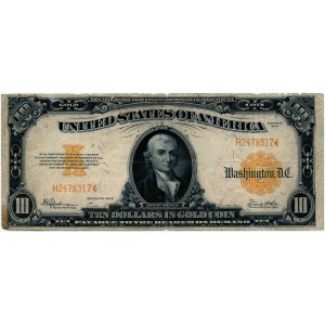 USA, $10 1922, Gold Certificate, Hillegas, H series