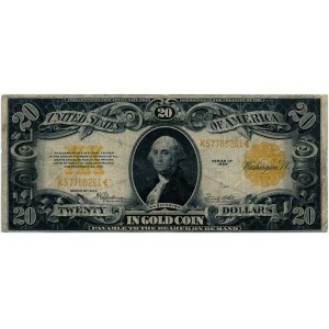 USA, $20 1922, Gold Certificate, Washington, K series