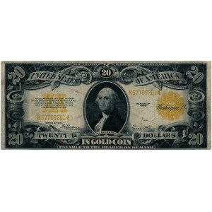 USA, 20 dolarów 1922, Gold Certificate, Washington, seria K