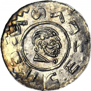 Czechy, Wratysław II 1086-1092, Denar, Głowa króla/ Dłoń z berłem