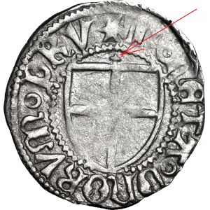RR-, Zakon Krzyżacki, Henryk VI Reuss von Plauen 1467-1470, Szeląg, krzyżyk nad tarczą