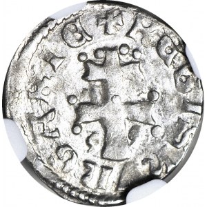 Louis of Hungary (Andegavian) 1370-1382, Saracen Denarius, ONE IN MS