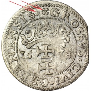 RRR-, Stefan Batory, 1578 penny, Gdansk, STAR AND CROSS, Parchimovich c.a.